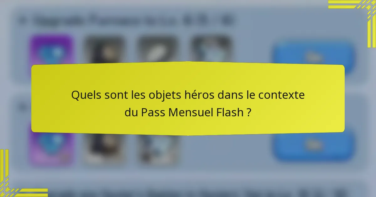 Quels sont les objets héros dans le contexte du Pass Mensuel Flash ?
